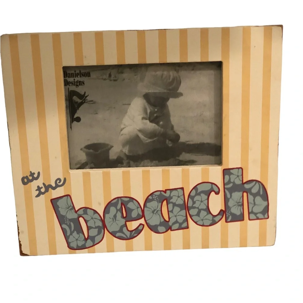 Beach Coastal Striped Picture Frame 4x6